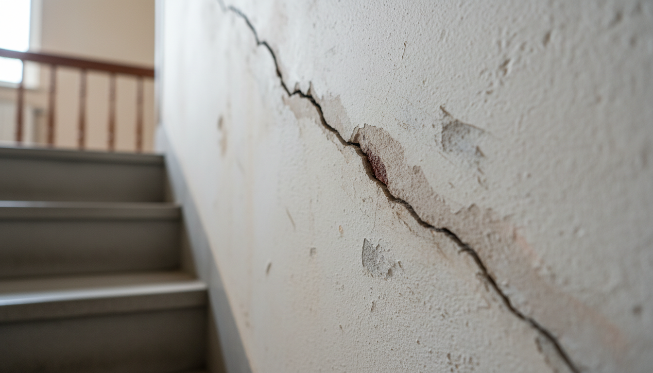 découvrez si une fissure en escalier sur votre mur est un danger sérieux ou un simple défaut esthétique, et comment agir en conséquence.